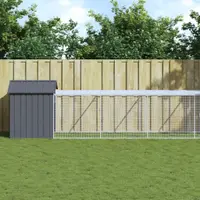 vidaXL Coteț de pui cu incintă antracit 117x1017x123cm oțel galvanizat