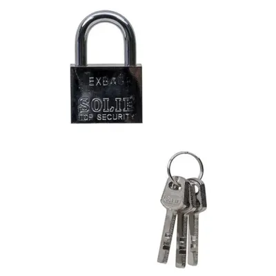 Lacat Patrat Cromat, cu 3 Chei, 40 mm