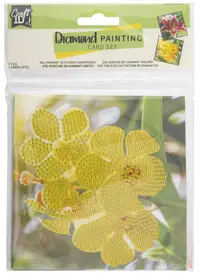 Carduri de pictură cu mărgele Grafix - Flori, 2 bucăți, 13 x 13 cm