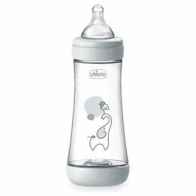 Biberon Chicco Perfect5 300ml, biofunctional, anti-colici, tetina silicon, flux rapid, unisex, 4luni