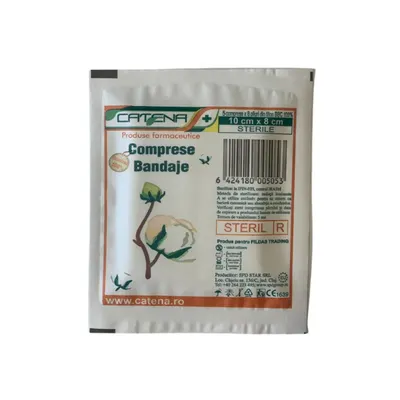 Comprese sterile CATENA, 5 comprese x 8 pliuri - 10cmx8cm