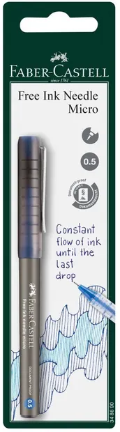 Ac Faber-Castell Free Ink Needle - 0,5 mm, albastru, blister