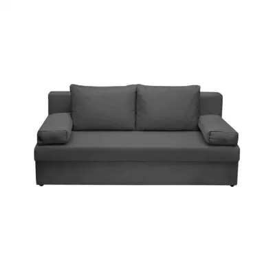Canapea extensibila ANA, 3 locuri, cu lada depozitare, gri inchis, 185x82x80 cm
