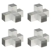 vidaXL Conectori de grindă, formă X, 4 buc, 91x91 mm, metal galvanizat