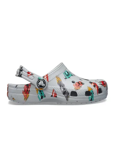Saboti slingback cu imprimeu masini Classic - Rosu/Verde/Gri deschis