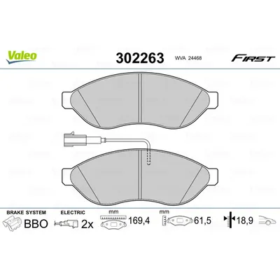 Set placute frana, frana disc VALEO 302263