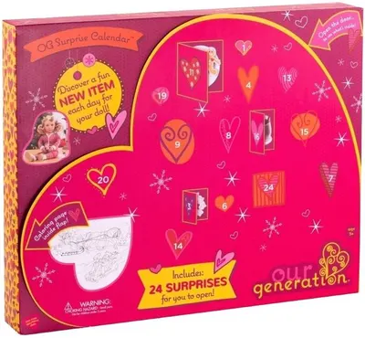 Calendar Advent de Crăciun Our Generation - Accesorii pentru păpuși, 24 piese
