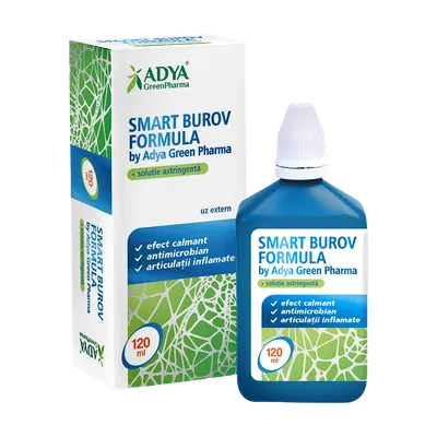 Solutie astringenta Smart Burov, Adya Green Pharma | 120 ml