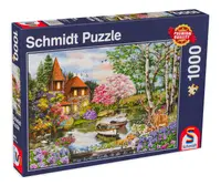Puzzle Schmidt din 1000 de piese - Casa de langa lac