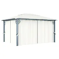Gossi pavilion cu perdele, crem, 400 x 300 cm, aluminiu