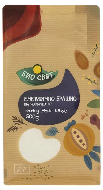 Făină de orz organică, integrală, 500 g, Biosvyat