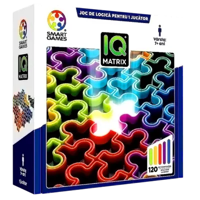 Smart Games - IQ Matrix, joc de logica cu 120 de provocari, 7+ ani, editie lb. Romana
