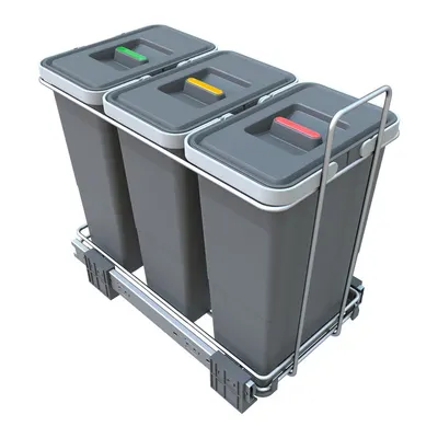 Coș de gunoi de plastic pentru deșeuri selecționate/încorporat 8 + 8 + 8 l Ecofil - Elletipi