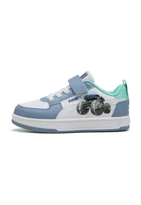 Pantofi sport Caven 2.0 Hot Wheels de piele ecologica cu imprimeu Mega Wrex - Alb/Albastru pastel