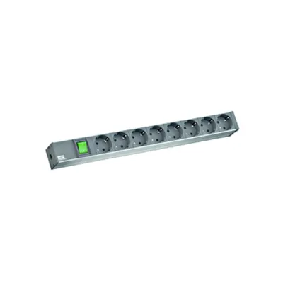 PDU19'' 8xSchuko,2m fisa Schuko si AL Negru, intr., 438,5 mm