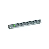PDU19'' 8xSchuko,2m fisa Schuko si AL Negru, intr., 438,5 mm