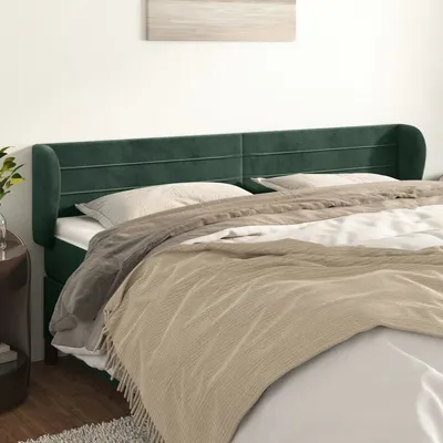 Gossi tablie de pat cu aripioare verde inchis 203x23x78/88 cm catifea