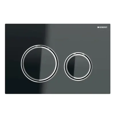 Clapeta actionare dubla rezervor wc, lava sticla lucioasa cu inele de design crom lucios, Geberit Sigma50