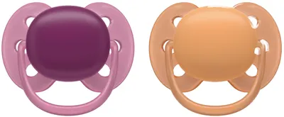 Zalăgăli Philips Avent - Ultra moale, 18 luni, 2 bucăți, violet/oranj