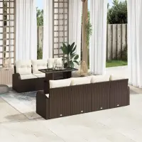 vidaXL Set de canapele pentru grădină 8 buc. Maro Poli Rattan
