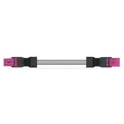 pre-assembled interconnecting cable; Eca; Socket/plug; 4-pole; Cod. B; Control cable 4 x 1.0 mm²; 3 m; 1,00 mm²; pink