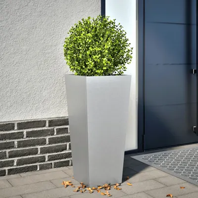 Gossi jardiniera de gradina, 35x35x75 cm, otel galvanizat
