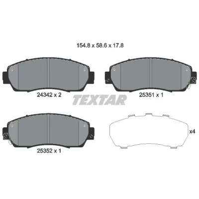 Set placute frana, frana disc TEXTAR 2434201