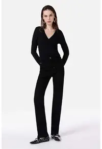 Pantaloni De Dama Negru Regular Fit 792 MILA CL1067205