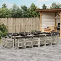 Gossi set mobilier de gradina cu perne 17 piese gri deschis poliratan