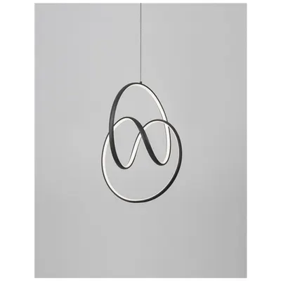 Lampa suspendata RINGS Nisipiu Negru Aluminiu & Acrylic LED 43 Wat 230 Volt 1895Lm 3000K IP20
