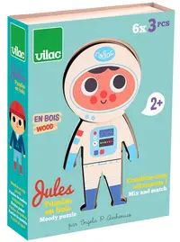 Puzzle din lemn Vilac - Îmbrăcați un băiat în design de Ingela P. Arrhenius