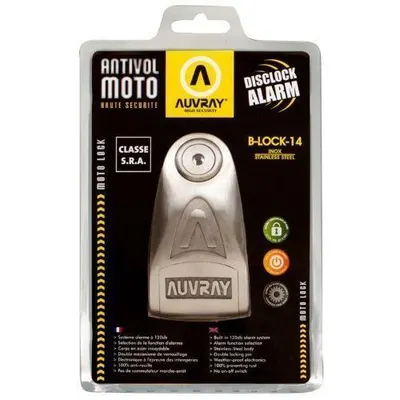 Blokada na tarczę z alarmem B-LOCK 14 INOX - stal nierdzewna AUVRAY