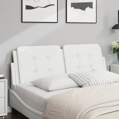 vidaXL Pernă pentru tăblie pat, Zadar, alb, 140 cm, piele artificială