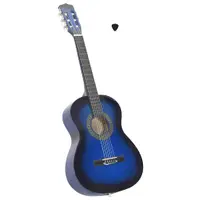 vidaXL Chitară clasică pentru începători și copii, albastru, 3/4 36"