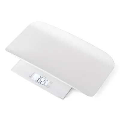 Cantar electronic, Petite&Mars, 2 in 1, Multifunctional, Panou cu touch, Pentru bebelusi si adulti, Pana 180 kg, Alb