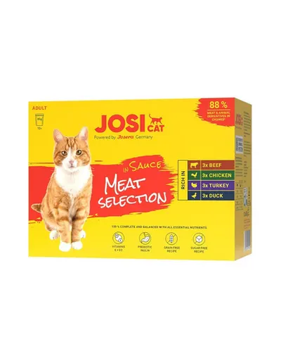 JOSERA JosiCat Multipack Meat Selection in Sauce 12x85 g mix arome în sos pentru pisici
