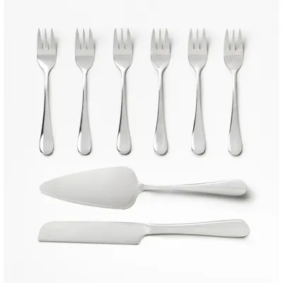 Furculițe pentru desert albe-argintii din oțel inoxidabil The Essentials Cake Tools – Printworks