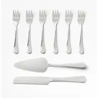 Furculițe pentru desert albe-argintii din oțel inoxidabil The Essentials Cake Tools – Printworks