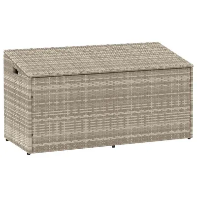 vidaXL Cutie de depozitare grădină gri deschis 110x50x58 cm polirattan