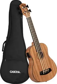 Ukulele bas Cascha - HH 2175, cu husă, maro