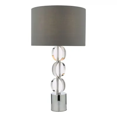 Veioza Tuke Touch Table Lamp Polished Chrome Crystal With Shade