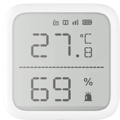 Detector de temperatura si umiditate wireless Hikvision DS-PDTPH-E-WE, seria AXPRO