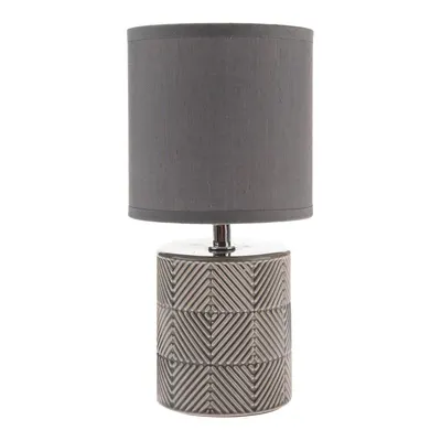 Veioză gri din ceramică cu abajur textil (înălțime 27 cm) Anita – Dakls