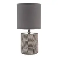 Veioză gri din ceramică cu abajur textil (înălțime 27 cm) Anita – Dakls