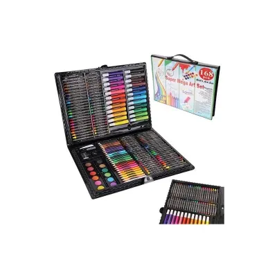 Trusa pictura si desen, set 168 piese, valiza depozitare, acuarele, creioane, ascutitoare, lipici