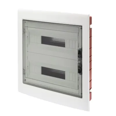 Tablou Electric - Panel With Window and Extractable Frame - Smoked Door - Terminal Block N 2x[(3x16)+(17x10)] E 2x[(3x16)+(17x10)]-(18x2) 36m-Ip40