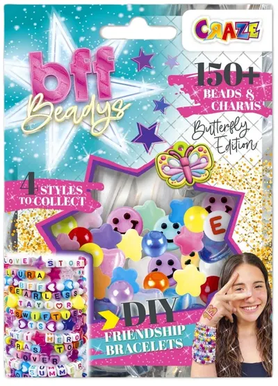 Set de brățări Craze - BFF Beadys, 150+ mărgele, sortiment