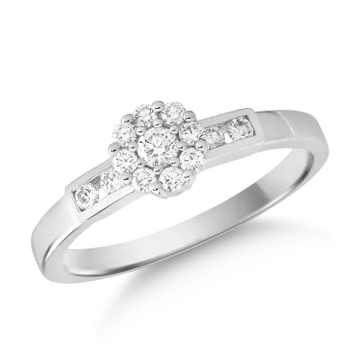Inel din aur alb cu diamante de 0.28ct
