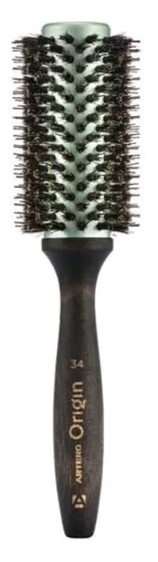 Perie de păr profesională Artero - Origin, păr natural, 34 mm, negru/albastru