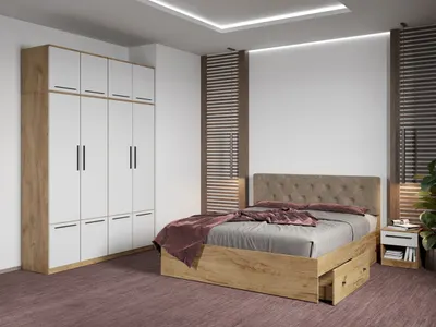 Set dormitor complet Stejar Auriu - Madrid - C77